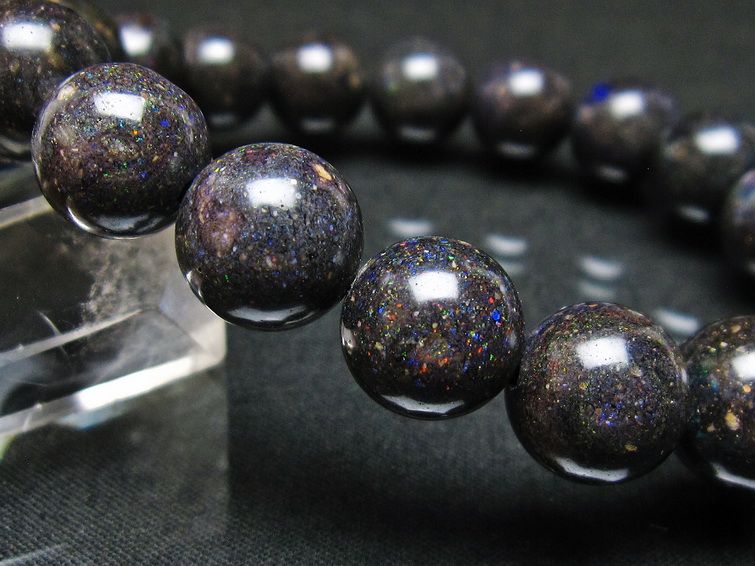 ブラックオパール ブレスレット 11mm 一点物 111-37581