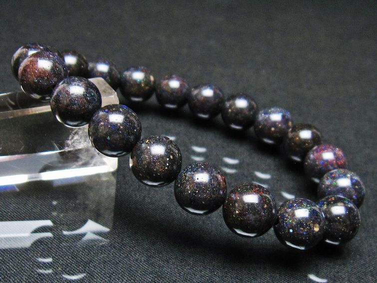 ブラックオパール ブレスレット 10mm 一点物 111-37582