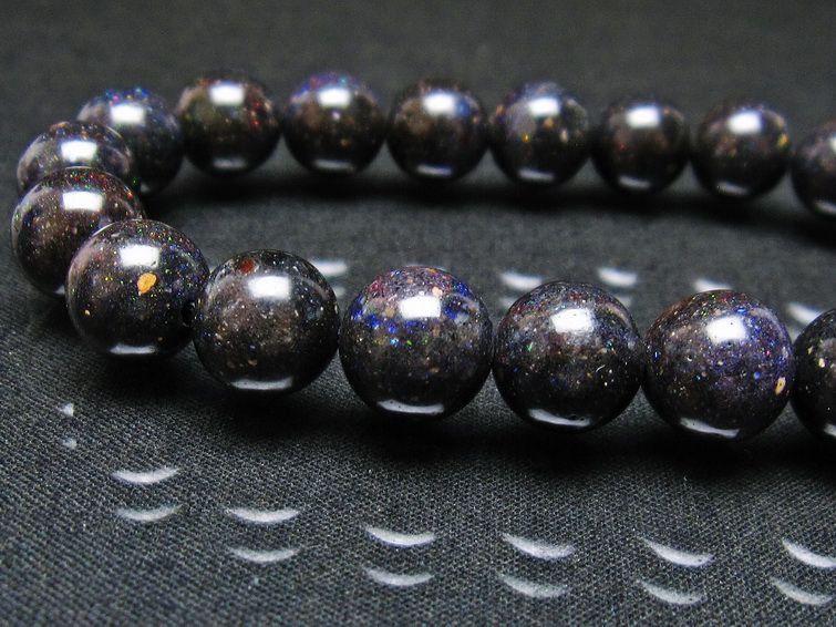 ブラックオパール ブレスレット 10mm 一点物 111-37582
