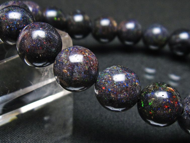 ブラックオパール ブレスレット 11mm 一点物 111-37583
