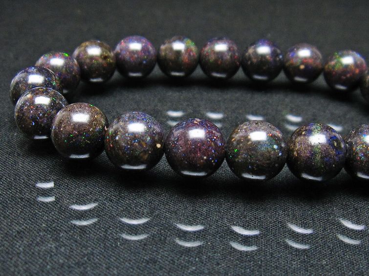ブラックオパール ブレスレット 10mm 一点物 111-37584
