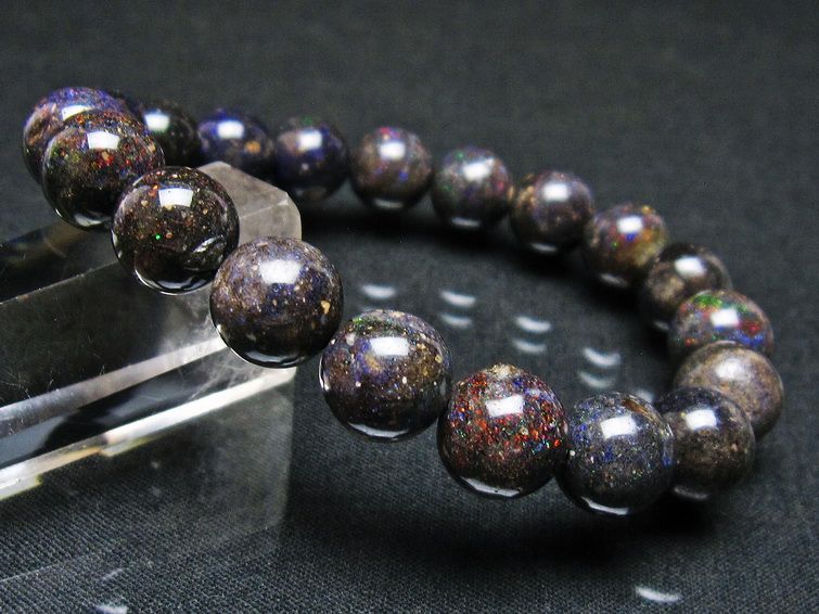 ブラックオパール ブレスレット 10mm 一点物 111-37587
