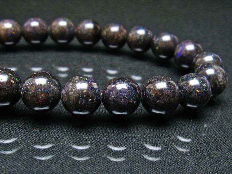 ブラックオパール ブレスレット 10mm 一点物 111-37590