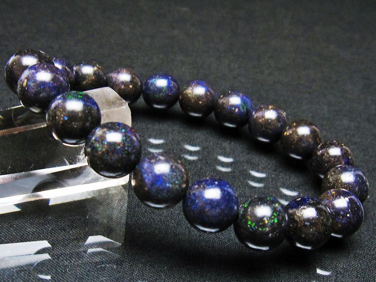 ブラックオパール ブレスレット 10mm 一点物 111-37605