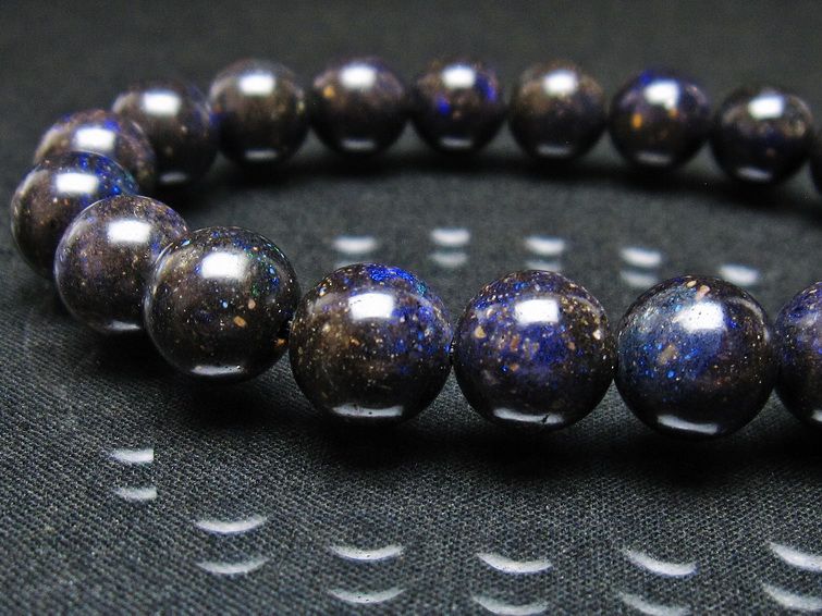 ブラックオパール ブレスレット 10mm 一点物 111-37605