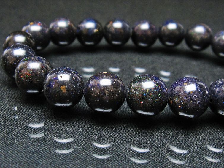 ブラックオパール ブレスレット 10mm 一点物 111-37606