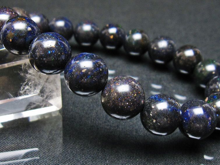 ブラックオパール ブレスレット 11mm 一点物 111-37607
