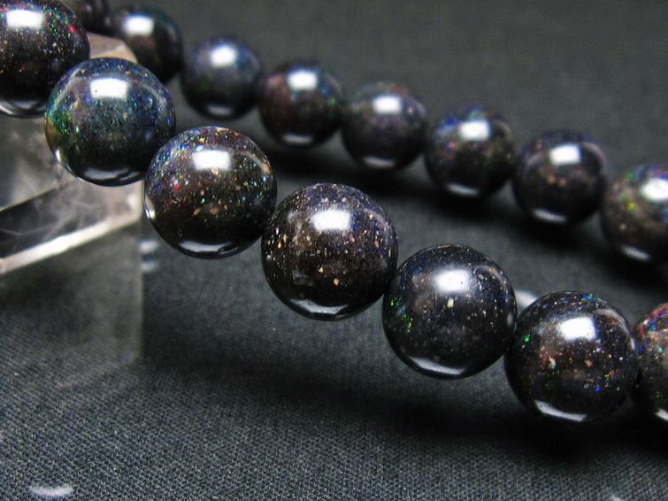 ブラックオパール ブレスレット 11mm 一点物 111-37610