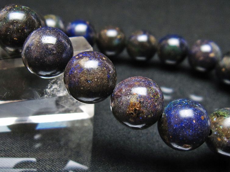 ブラックオパール ブレスレット 11mm 一点物 111-37611