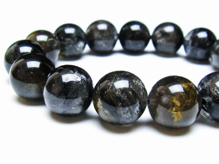 エレスチャルクォーツ ブレスレット 15mm ブラックエレスチャル 一点物 111-37848
