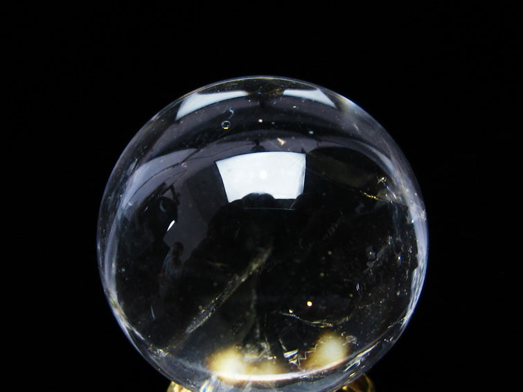 水晶 丸玉 虹入り 26mm 水晶玉 スフィア 置物 一点物 141-5023 【sold out】