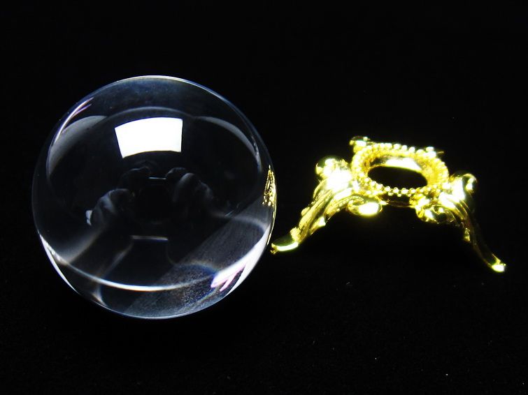 水晶 丸玉 ブラジル産 24mm 一点物 141-6449