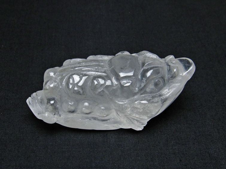 水晶 手彫り 置物 キンセン 金蟾 一点物 144-149
