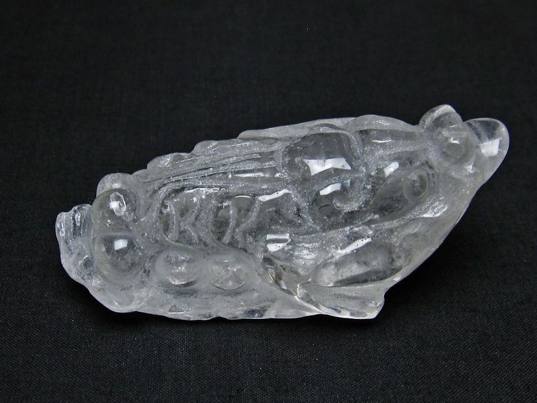 水晶 手彫り 置物 キンセン 金蟾 一点物 144-173