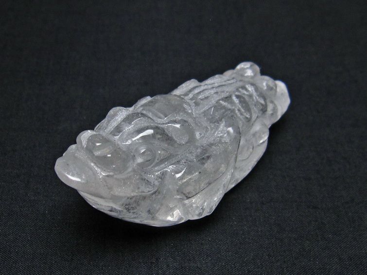 水晶 手彫り 置物 キンセン 金蟾 一点物 144-173