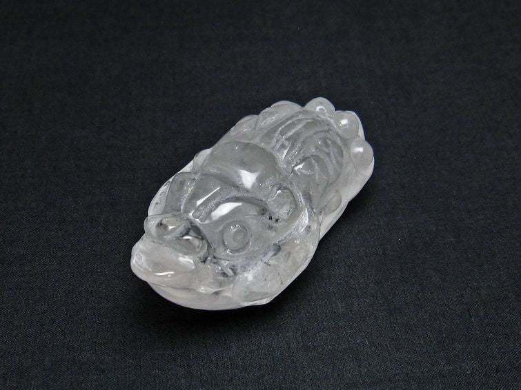 水晶 手彫り 置物 キンセン 金蟾 一点物 144-175