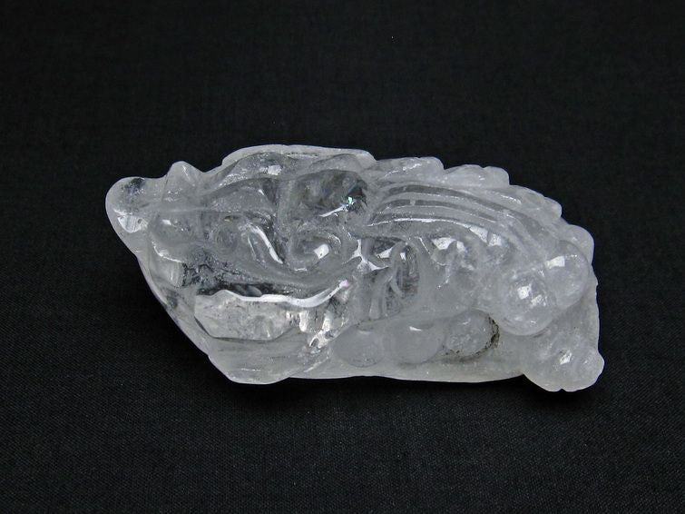 水晶 手彫り 置物 キンセン 金蟾 一点物 144-176