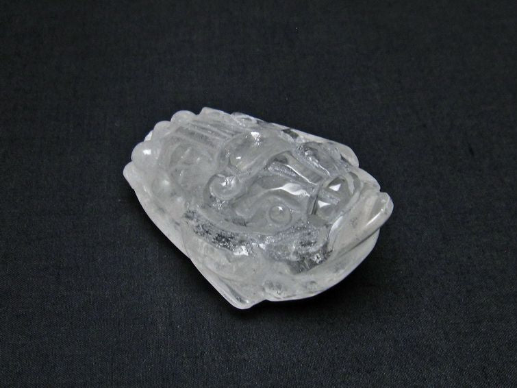 水晶 手彫り 置物 キンセン 金蟾 一点物 144-190