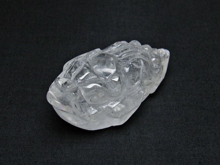 水晶 手彫り 置物 キンセン 金蟾 一点物 144-191