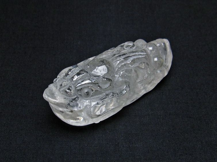 水晶 手彫り 置物 キンセン 金蟾 一点物 144-192