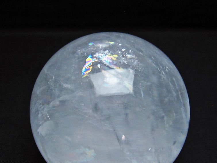 カルサイト 丸玉 虹入り 85mm ホワイトカルサイト スフィア 一点物 151-4962