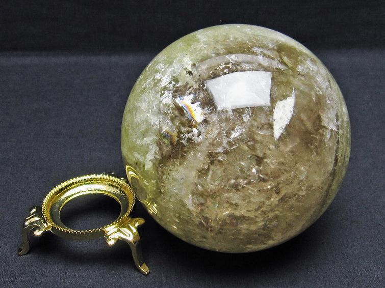 1.5Kg シトリンクォーツ 丸玉 虹入り 100mm シトリン スフィア 一点物 151-5564