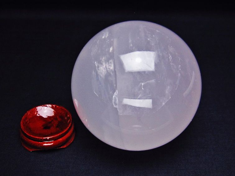 ミルキークォーツ 丸玉 76mm ピンク 一点物 151-5997