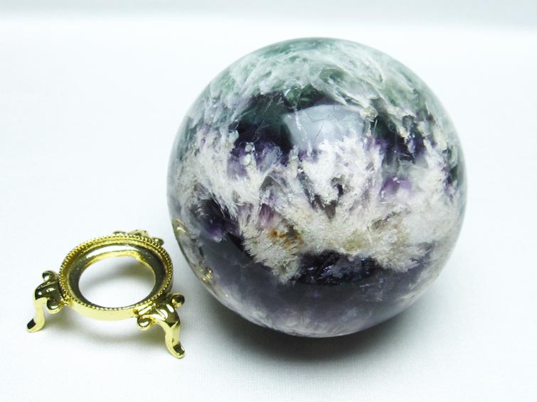 エンジェルフェザー フローライト 丸玉 79mm 一点物 151-7298