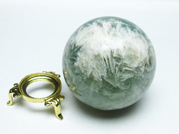 エンジェルフェザー フローライト 丸玉 65mm 一点物 151-7326