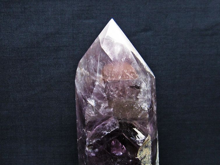 1.8Kg アメジスト 六角柱 アメシスト ポイント 置物 原石 台座付属 一点物 152-2122
