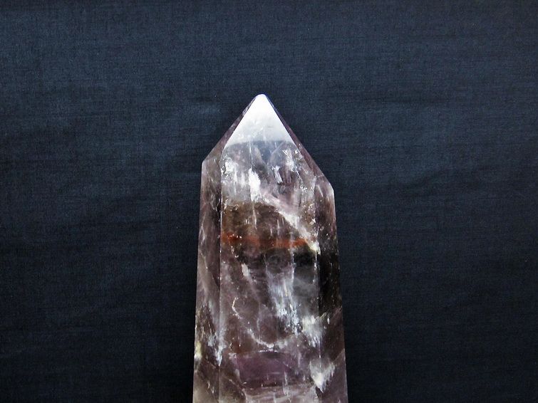 2Kg アメジスト 六角柱 アメシスト ポイント 置物 原石 台座付属 一点物 152-2126