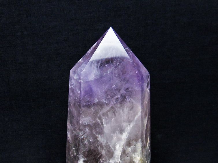 アメジスト 六角柱 アメシスト ポイント 置物 原石 ファントム 台座付属 一点物 152-2154
