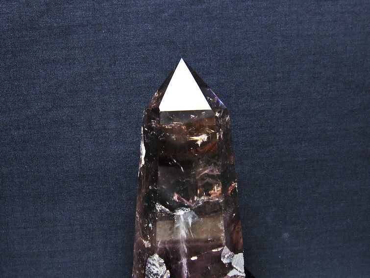 アメジスト 六角柱 アメシスト ポイント 置物 原石 虹入り 台座付属 一点物 152-2170
