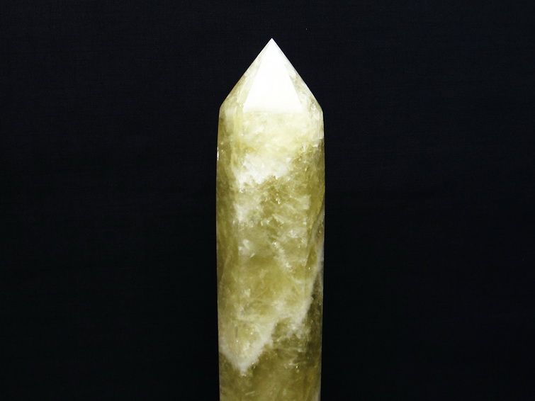 シトリンクォーツ 六角柱 シトリン ポイント 置物 原石 台座付属 一点物 152-2291