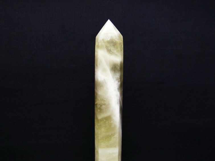 シトリンクォーツ 六角柱 シトリン ポイント 置物 原石 台座付属 一点物 152-2292