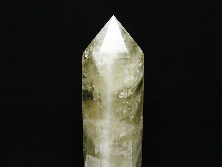 シトリンクォーツ 六角柱 シトリン ポイント 置物 原石 虹入り 台座付属 一点物 152-2300