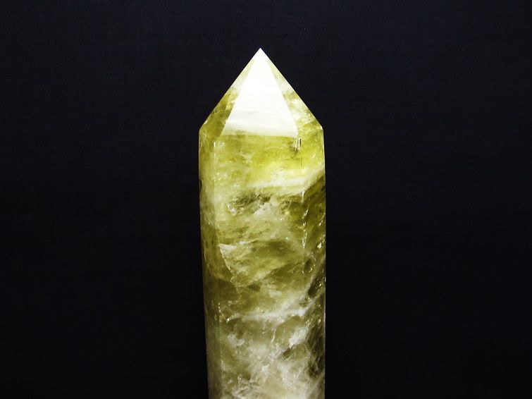 1.9Kg シトリンクォーツ 六角柱 シトリン ポイント 置物 原石 台座付属 一点物 152-2340