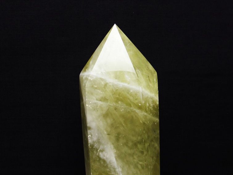 1.3Kg シトリンクォーツ 六角柱 シトリン ポイント 置物 原石 台座付属 一点物 152-2364