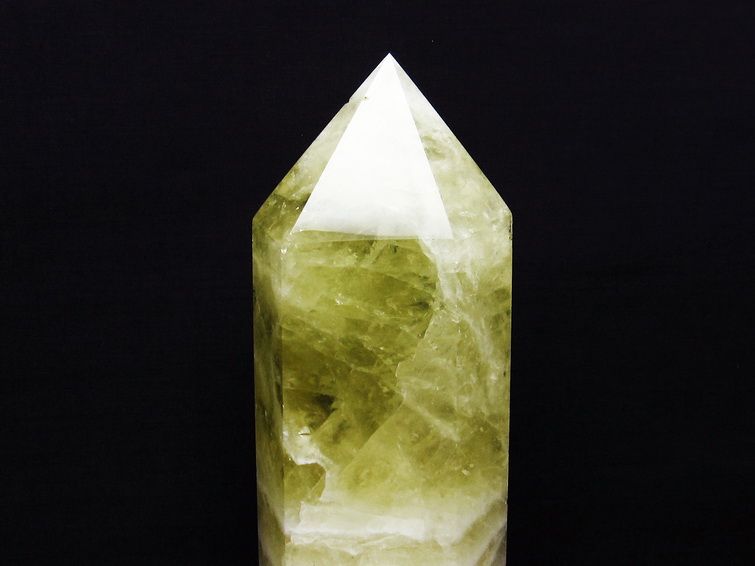 1.7Kg シトリンクォーツ 六角柱 シトリン ポイント 置物 原石 台座付属 一点物 152-2370