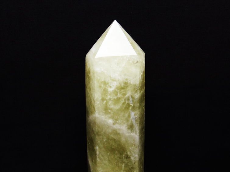 1.1Kg シトリンクォーツ 六角柱 シトリン ポイント 置物 原石 台座付属 一点物 152-2376