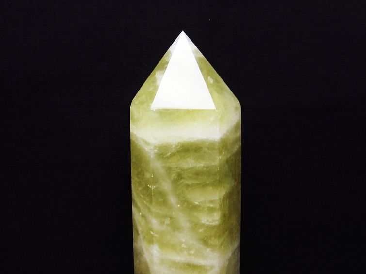 1.4Kg シトリンクォーツ 六角柱 シトリン ポイント 置物 原石 台座付属 一点物 152-2377