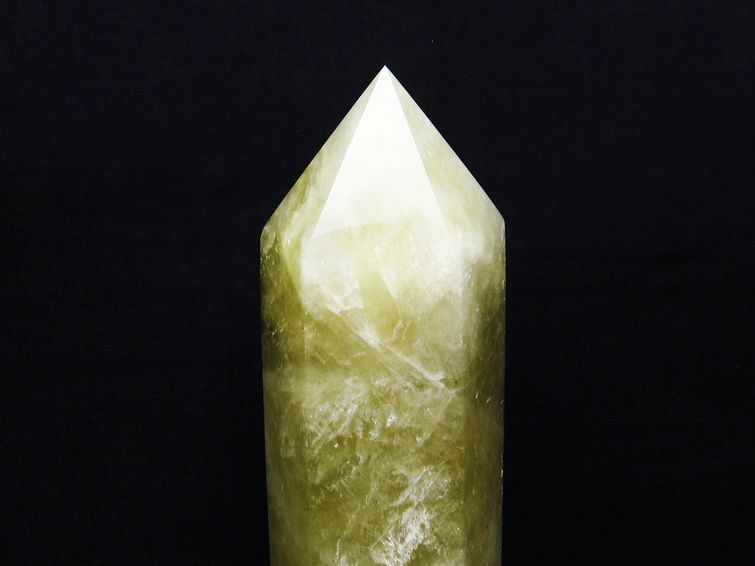 1.5Kg シトリンクォーツ 六角柱 シトリン ポイント 置物 原石 台座付属 一点物 152-2381