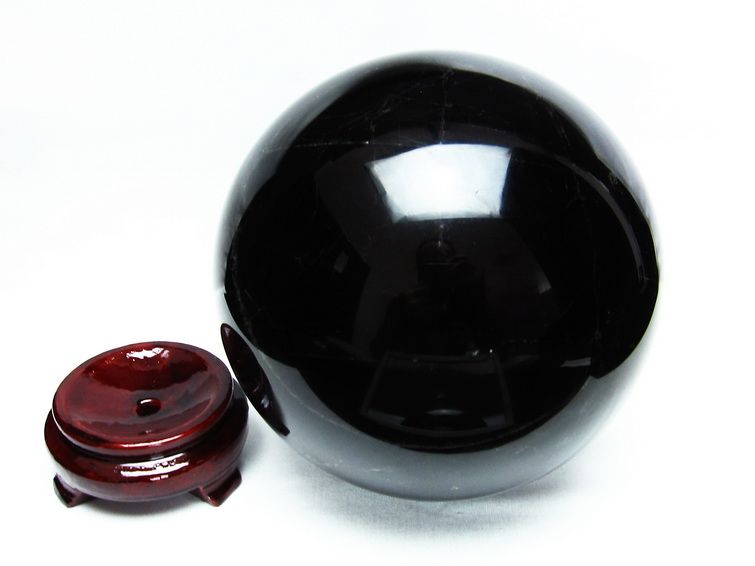 5.9Kg モリオン 丸玉 黒水晶 スフィア 163mm 原石 置物 一点物 161-758
