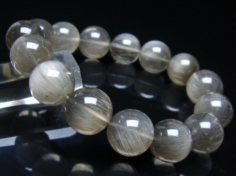 プラチナルチル ブレスレット ルチルクォーツ キャッツアイ 15mm 一点物 199-250
