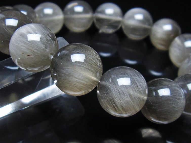 プラチナルチル ブレスレット ルチルクォーツ キャッツアイ 15mm 一点物 199-250