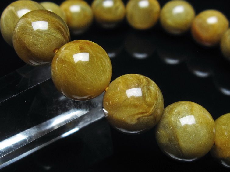 ルチルクォーツ ブレスレット 13mm 一点物 199-261