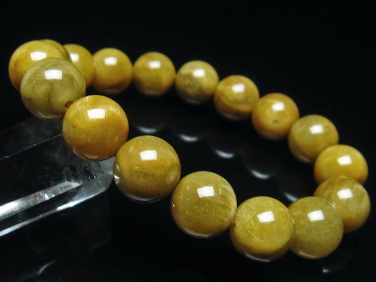 ルチルクォーツ ブレスレット 13mm 一点物 199-264