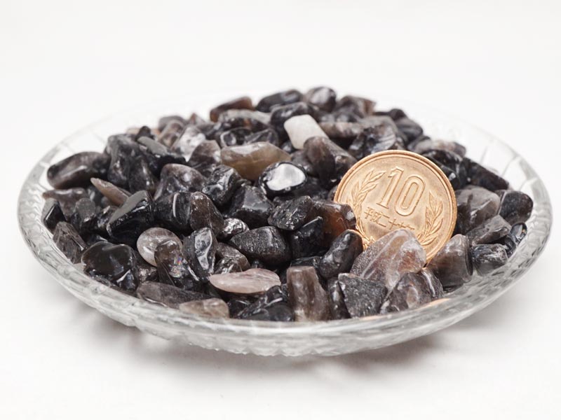 モリオン さざれ 中サイズ 500g 黒水晶 メール便可 973-30