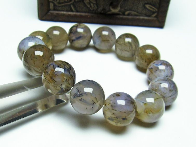 ルチルインアゲート ブレスレット 16mm 一点物 111-11100