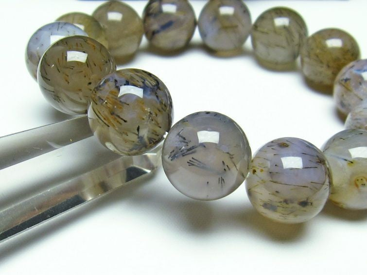 ルチルインアゲート ブレスレット 16mm 一点物 111-11100